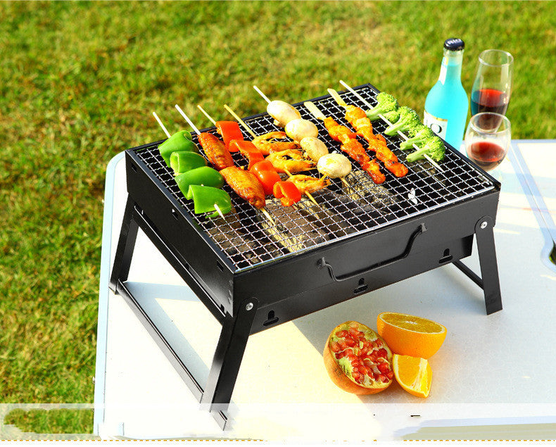 Barbecue Large Outdoor Barbecue Portable Charcoal Grill BBQ Barbecue Folding Barbecue Grill - Mubimart -  