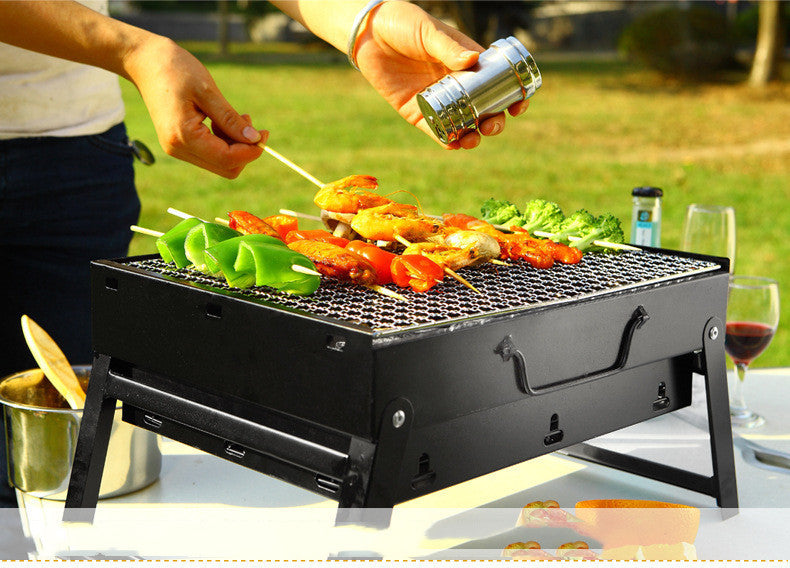 Barbecue Large Outdoor Barbecue Portable Charcoal Grill BBQ Barbecue Folding Barbecue Grill - Mubimart -  