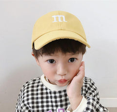 Baseball Cap Boy Letter M Embroidered Children's Cotton Spring and Autumn Hat Cap - Mubimart -  