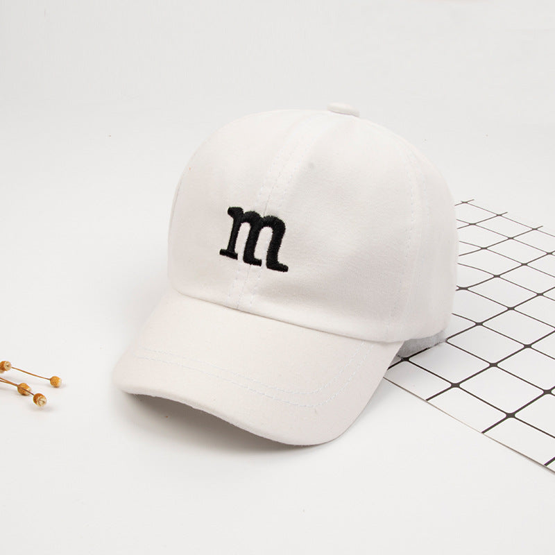 Baseball Cap Boy Letter M Embroidered Children's Cotton Spring and Autumn Hat Cap - Mubimart -  