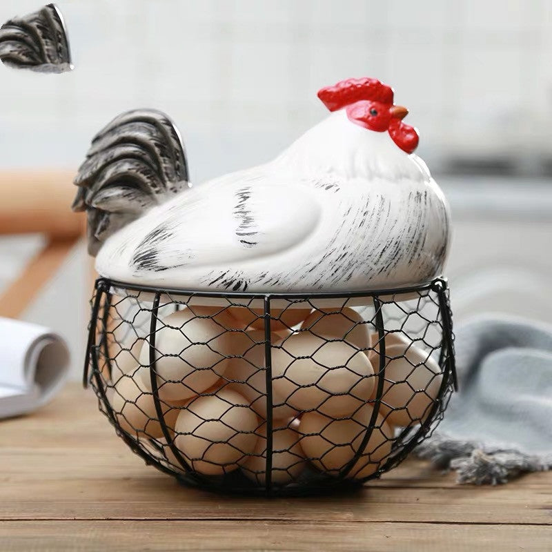 Basket Iron Basket Egg Basket Potato Basket - Mubimart - Metal basket 