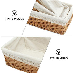 Basket Wicker Storage Box Snack Basket Woven Storage Blue Mainland China - Mubimart -  