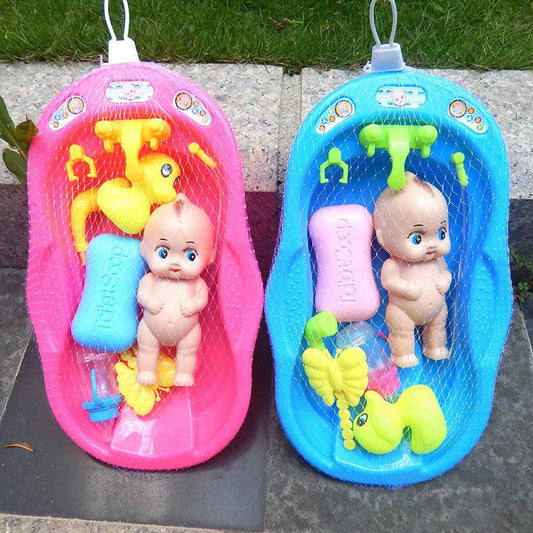 Bathing Doll Little Yellow Duck Set Bathtub Toy - Mubimart
