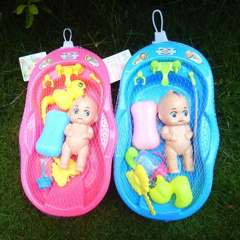 Bathing Doll Little Yellow Duck Set Bathtub Toy - Mubimart