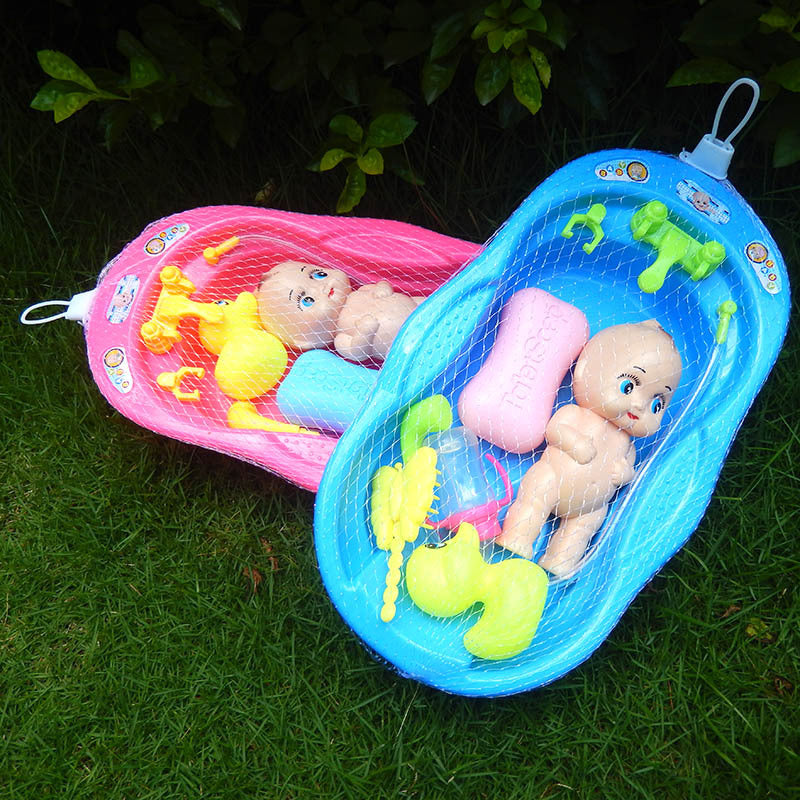 Bathing Doll Little Yellow Duck Set Bathtub Toy - Mubimart -  