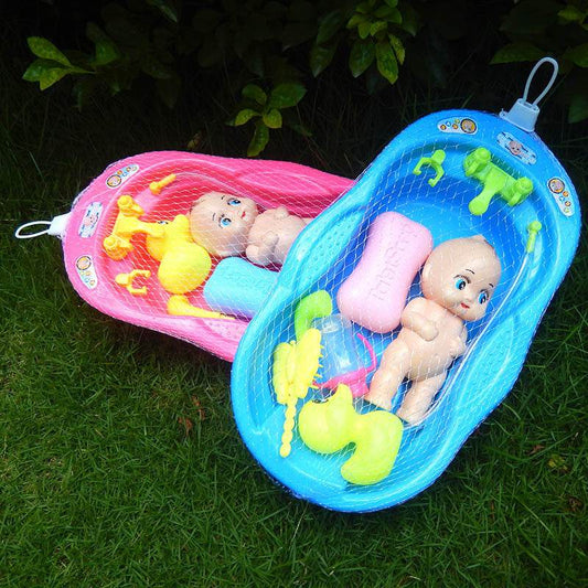 Bathing Doll Little Yellow Duck Set Bathtub Toy - Mubimart