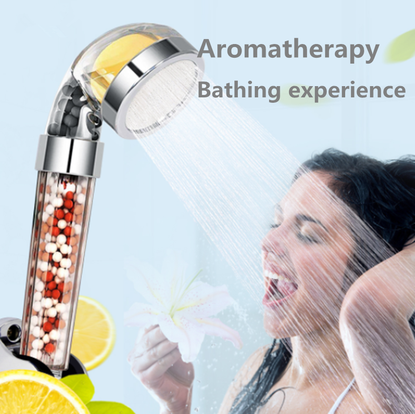 Bathroom Aroma Shower Head Vitamin C Lemon Scent Anion Shower Head High Pressure Saving Water Fragrance Filtration Bath Shower - Mubimart - Shower Head 