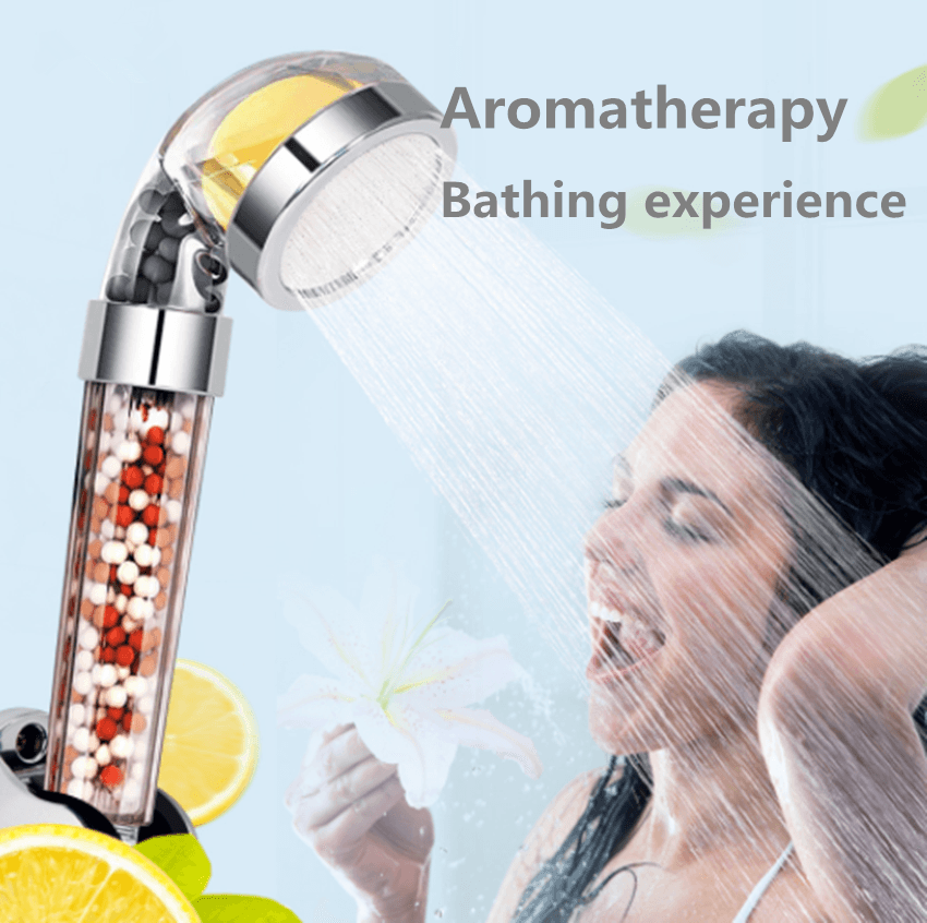 Bathroom Aroma Shower Head Vitamin C Lemon Scent Anion Shower Head High Pressure Saving Water Fragrance Filtration Bath Shower - Mubimart
