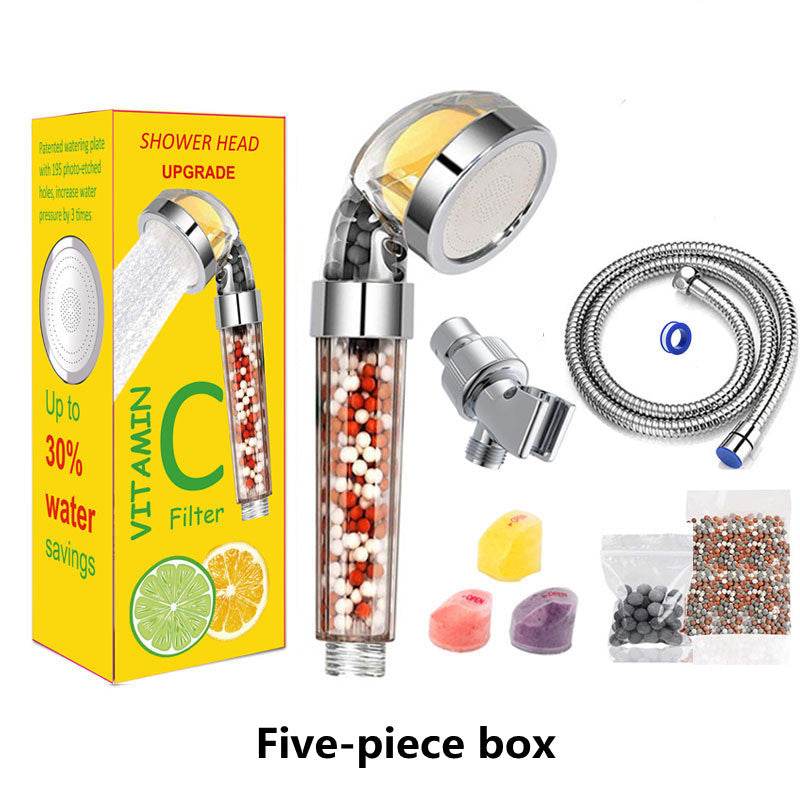 Bathroom Aroma Shower Head Vitamin C Lemon Scent Anion Shower Head High Pressure Saving Water Fragrance Filtration Bath Shower - Mubimart