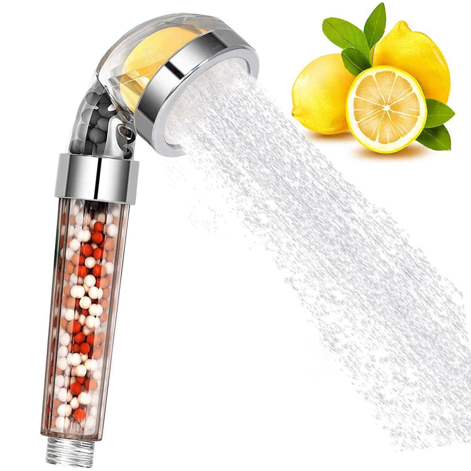 Bathroom Aroma Shower Head Vitamin C Lemon Scent Anion Shower Head High Pressure Saving Water Fragrance Filtration Bath Shower - Mubimart