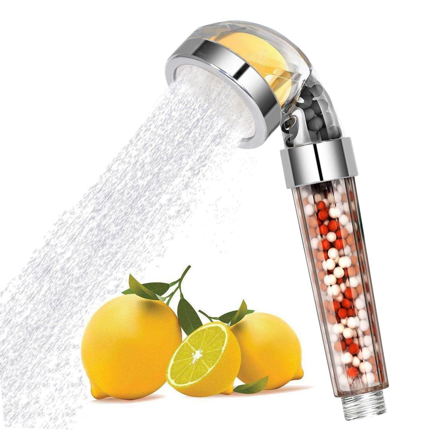 Bathroom Aroma Shower Head Vitamin C Lemon Scent Anion Shower Head High Pressure Saving Water Fragrance Filtration Bath Shower - Mubimart