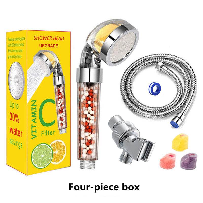 Bathroom Aroma Shower Head Vitamin C Lemon Scent Anion Shower Head High Pressure Saving Water Fragrance Filtration Bath Shower - Mubimart