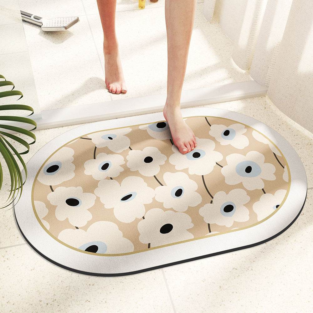 Bathroom Bathroom Diatomite Non-slip Absorbent Floor Mat - Mubimart