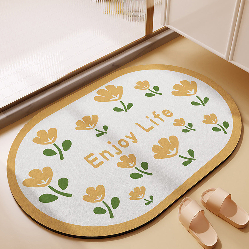 Bathroom Bathroom Diatomite Non-slip Absorbent Floor Mat - Mubimart -  