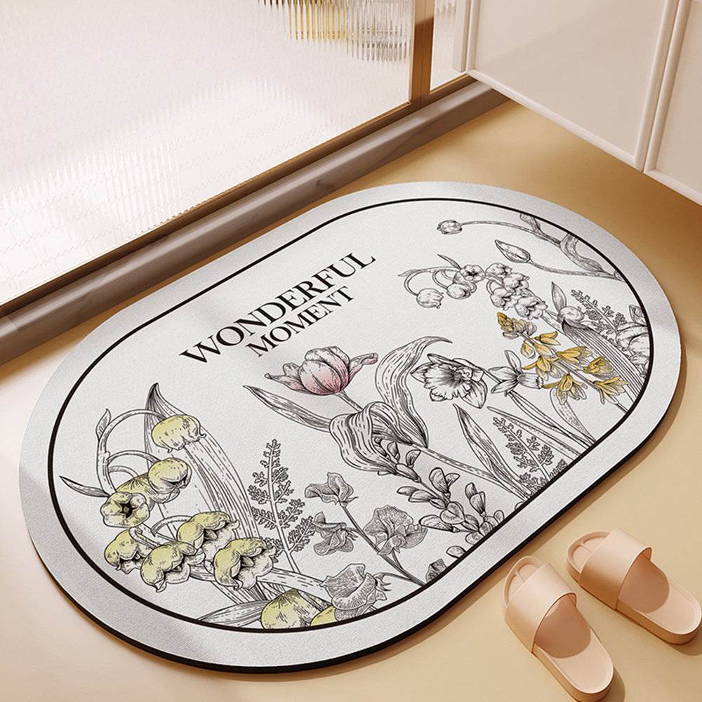 Bathroom Bathroom Diatomite Non-slip Absorbent Floor Mat - Mubimart