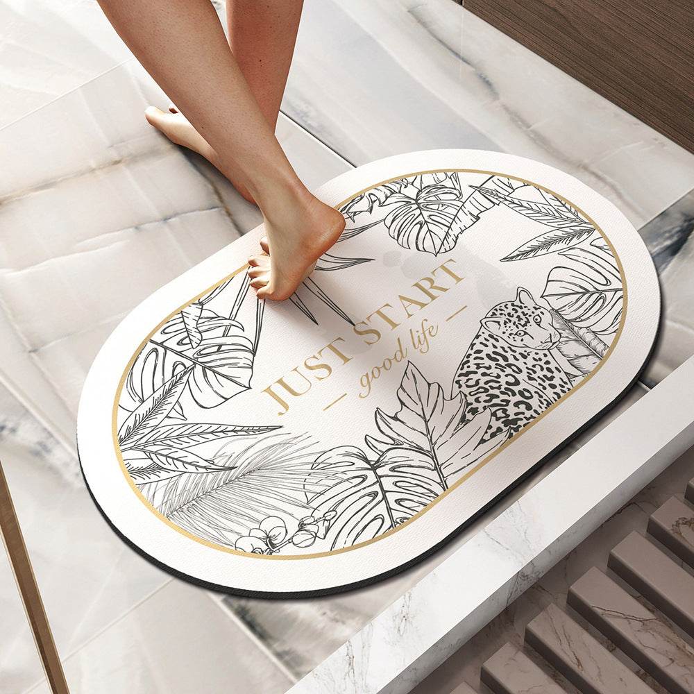 Bathroom Bathroom Diatomite Non-slip Absorbent Floor Mat - Mubimart