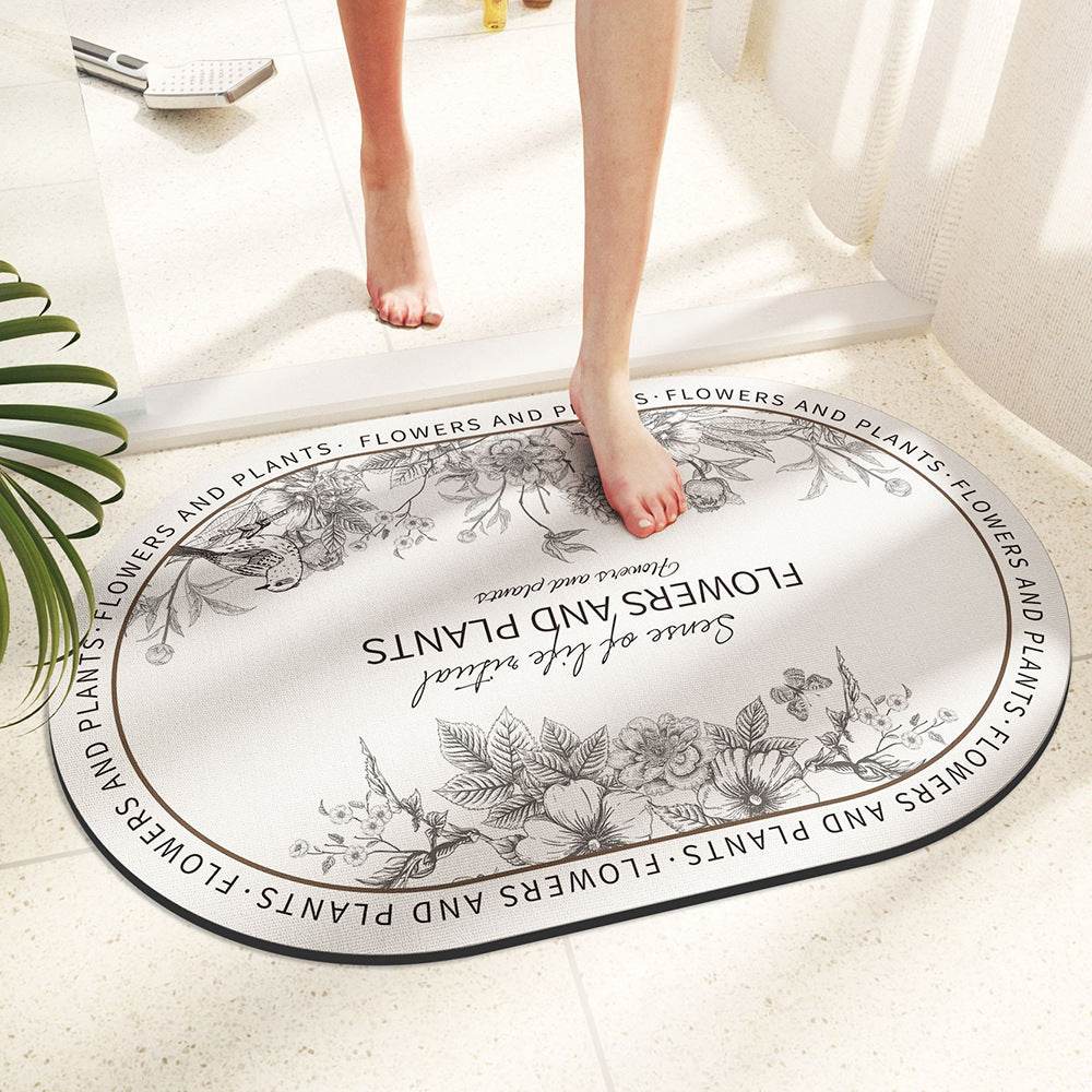 Bathroom Bathroom Diatomite Non-slip Absorbent Floor Mat - Mubimart
