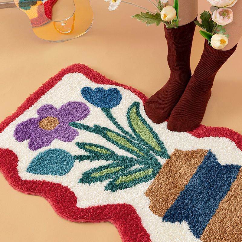Bathroom Entrance Door Mat Blanket Bathroom Absorbent Floor Mat - Mubimart