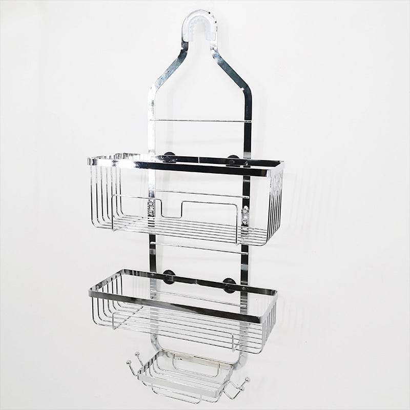 Bathroom In-wall Shower Shelf Toilet Free Installation 3-layer Hanging Basket - Mubimart