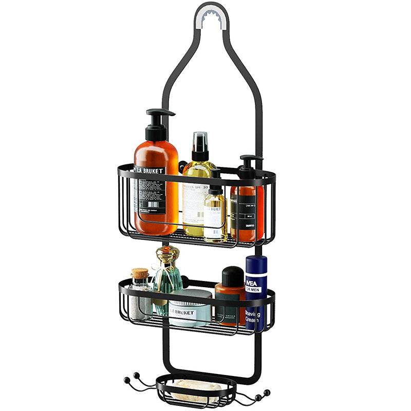 Bathroom In-wall Shower Shelf Toilet Free Installation 3-layer Hanging Basket - Mubimart