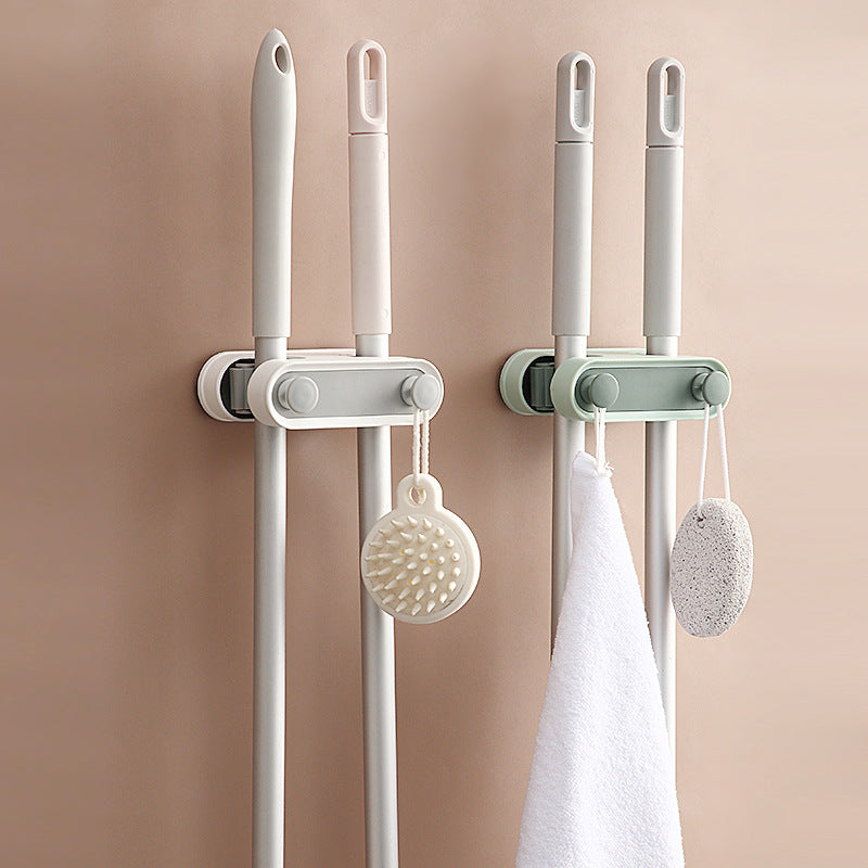 Bathroom Mop Clip Double-button Mop Hook - Mubimart -  