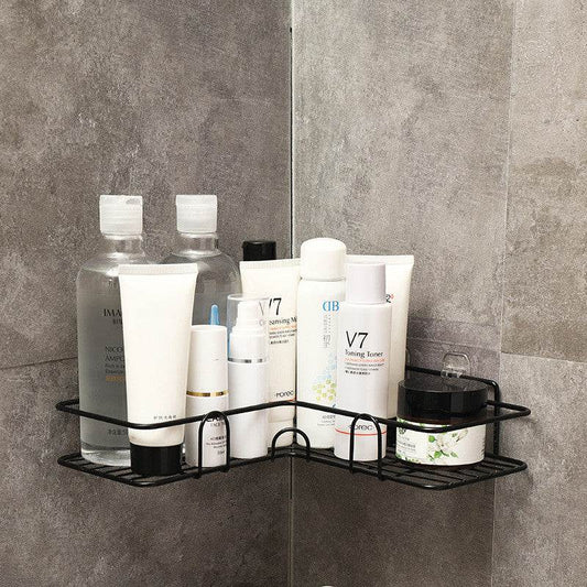 Bathroom Shelf Corner Frame Shower Wrought Iron Kitchen Accessories Storage Rack Holder Bathroom Shelves Bathroom Equipment - Mubimart