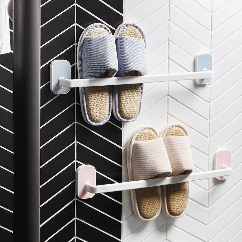 Bathroom Slippers Shelf Wall-mounted Non-perforated Shelf - Mubimart