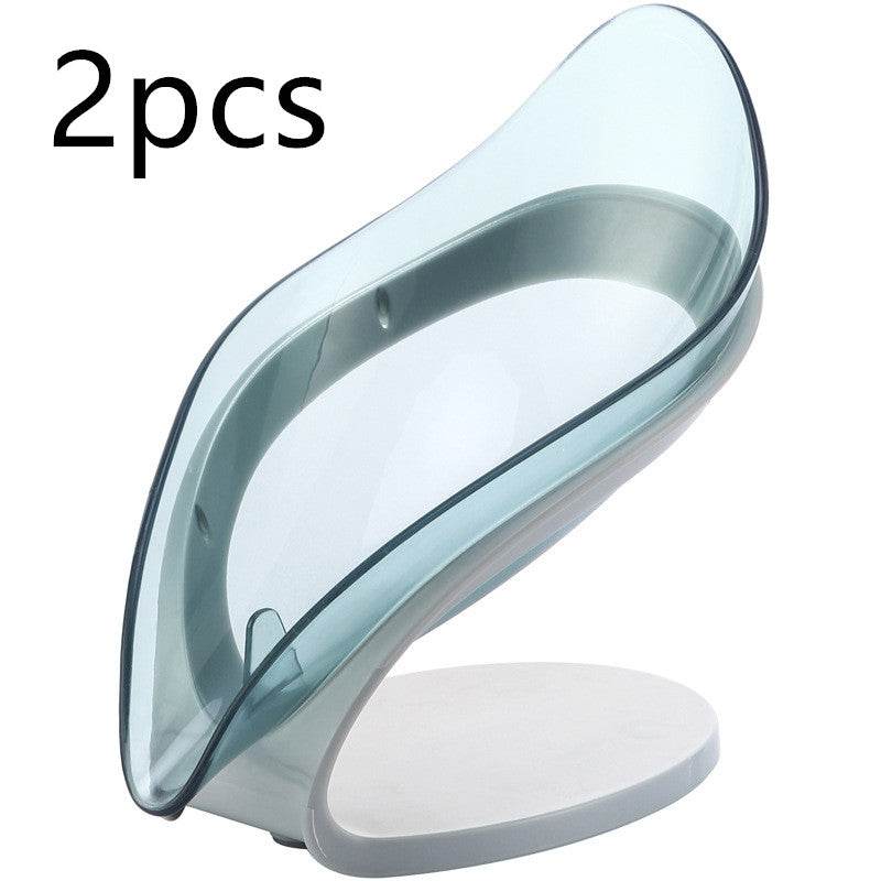 Bathroom Soap Holder Leaf Shape Soap Box Kitchen Dish Storage Box Non-slip Drain Soap Storage Case Container Bathroom Accessorie - Mubimart