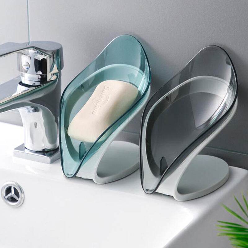 Bathroom Soap Holder Leaf Shape Soap Box Kitchen Dish Storage Box Non-slip Drain Soap Storage Case Container Bathroom Accessorie - Mubimart