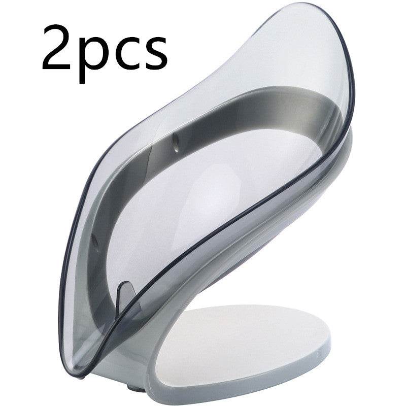 Bathroom Soap Holder Leaf Shape Soap Box Kitchen Dish Storage Box Non-slip Drain Soap Storage Case Container Bathroom Accessorie - Mubimart