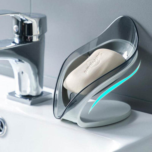 Bathroom Soap Holder Leaf Shape Soap Box Kitchen Dish Storage Box Non-slip Drain Soap Storage Case Container Bathroom Accessorie - Mubimart