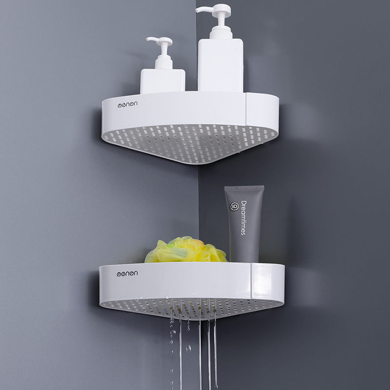 Bathroom Wall-mounted Corner Shelf - Mubimart - Alarm Device 