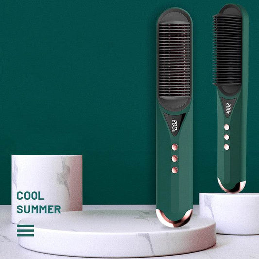 Beard Comb Beard Hair Straightener Brush Hot Comb Curling Iron - Mubimart