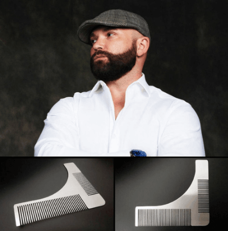 Beard Styling Template Grooming Tool Beard Brush Stainless Steel - Mubimart