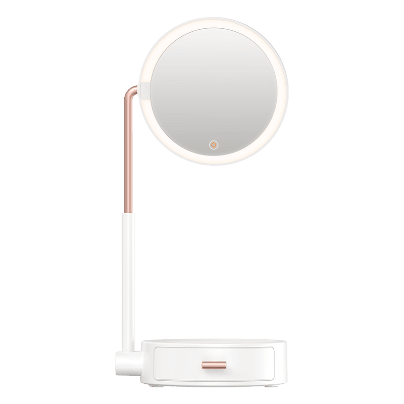 Beauty Series Lighted Makeup Mirror With Storage Box - Mubimart