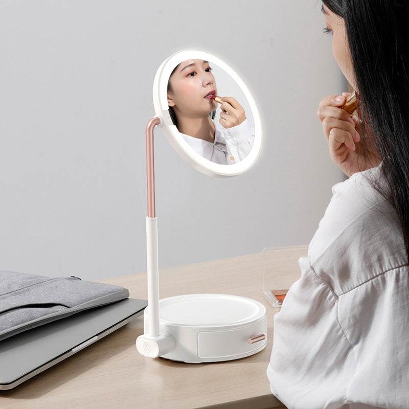 Beauty Series Lighted Makeup Mirror With Storage Box - Mubimart