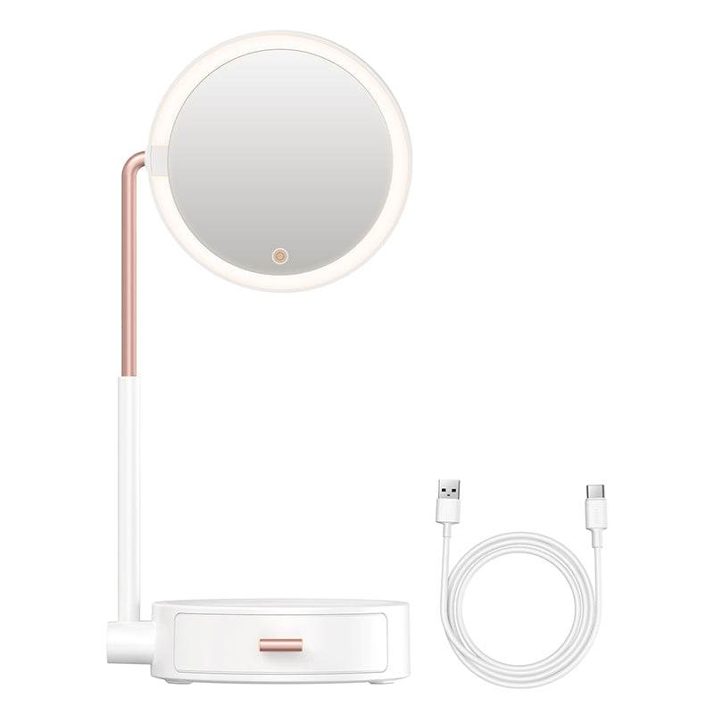 Beauty Series Lighted Makeup Mirror With Storage Box - Mubimart