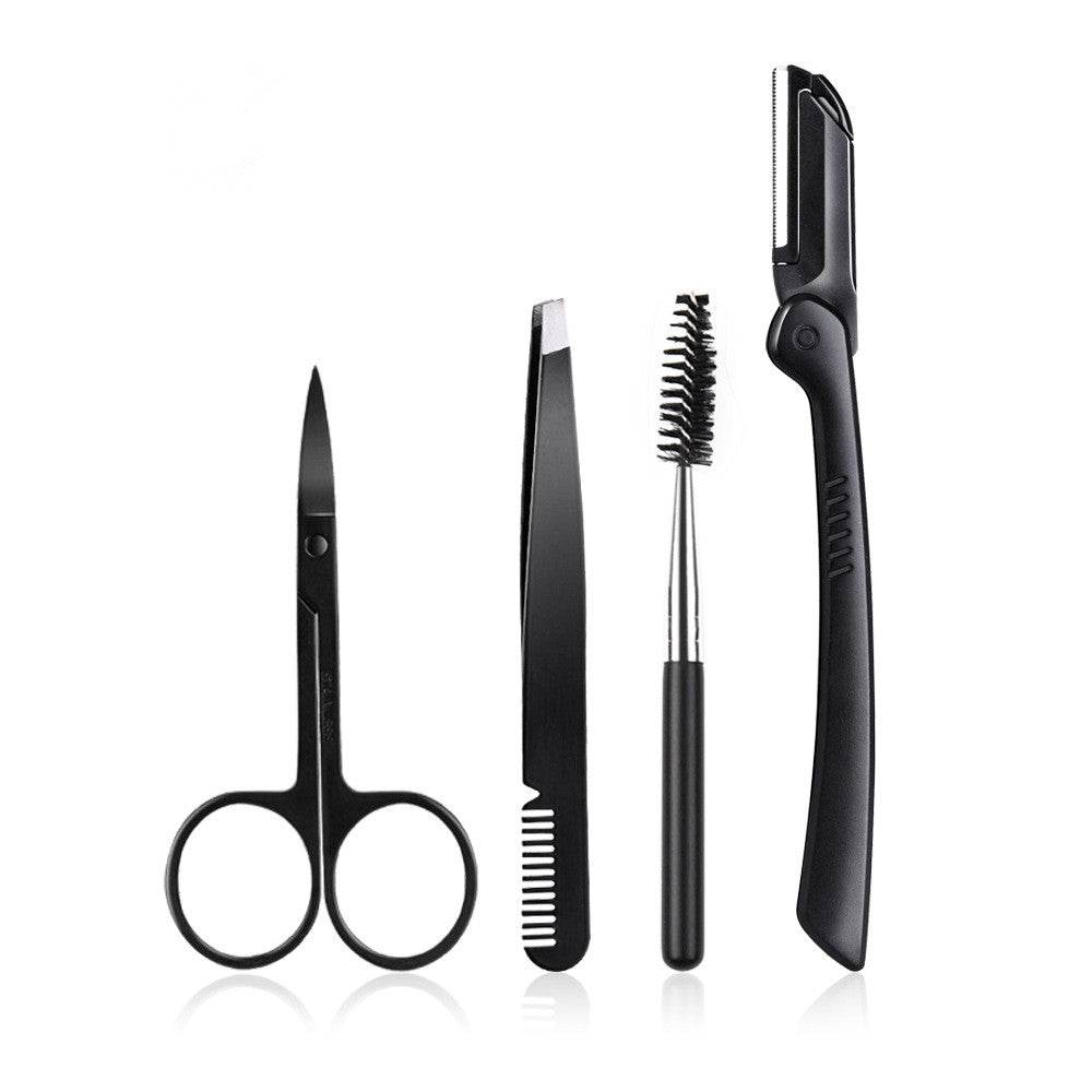 Beauty Tools Black Eyebrow Trimming Set - Mubimart