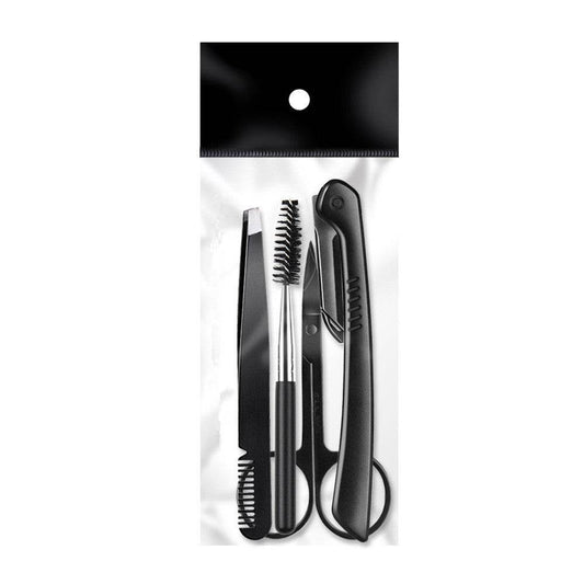 Beauty Tools Black Eyebrow Trimming Set - Mubimart