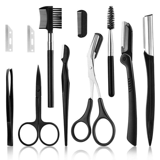 Beauty Tools Black Eyebrow Trimming Set - Mubimart