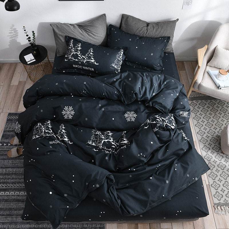 Bed sheets set quilt duvet cover bedding 4 sets - Mubimart