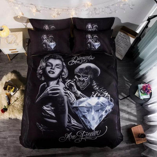 Bedding Set Skull Head Foreign Trade 3D Three Or Four Sets - Mubimart