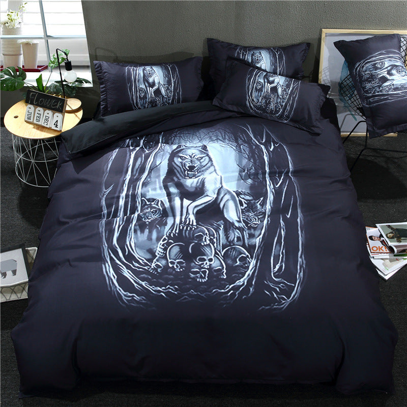 Bedding Set Skull Head Foreign Trade 3D Three Or Four Sets - Mubimart -  