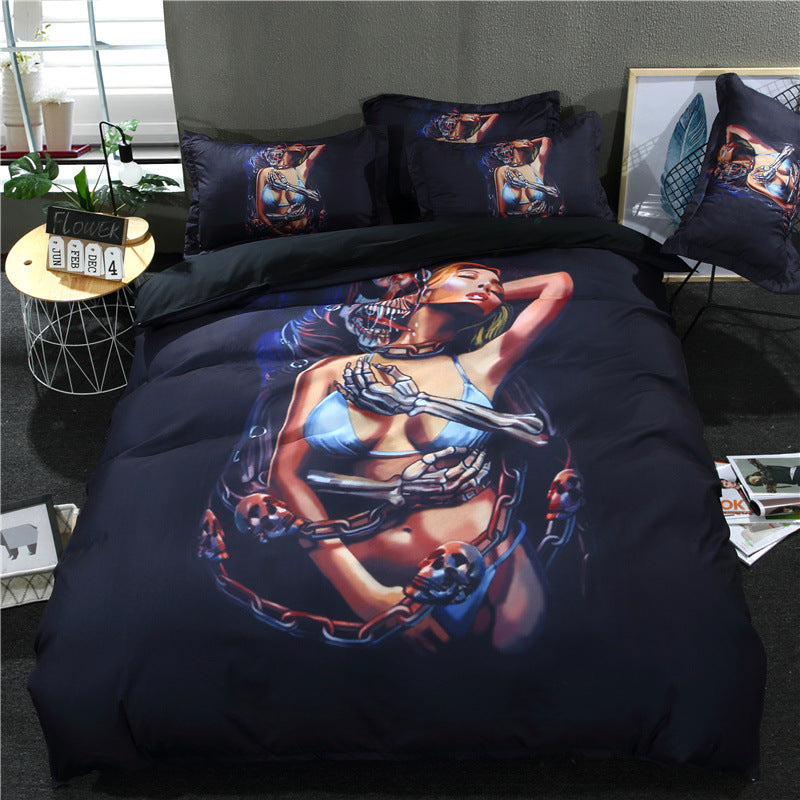 Bedding Set Skull Head Foreign Trade 3D Three Or Four Sets - Mubimart -  