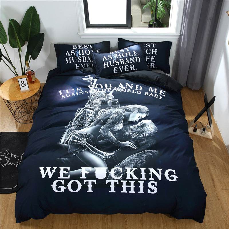 Bedding Set Skull Head Foreign Trade 3D Three Or Four Sets - Mubimart