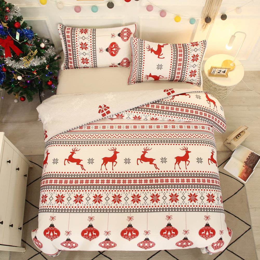 Bedding Set Snowflakes Bedding Sets Duvet Cover Warm Bed - Mubimart