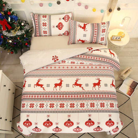 Bedding Set Snowflakes Bedding Sets Duvet Cover Warm Bed - Mubimart