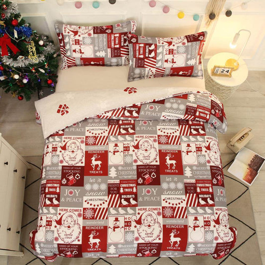 Bedding Set Snowflakes Bedding Sets Duvet Cover Warm Bed - Mubimart