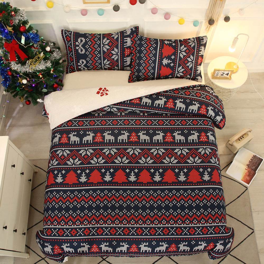 Bedding Set Snowflakes Bedding Sets Duvet Cover Warm Bed - Mubimart