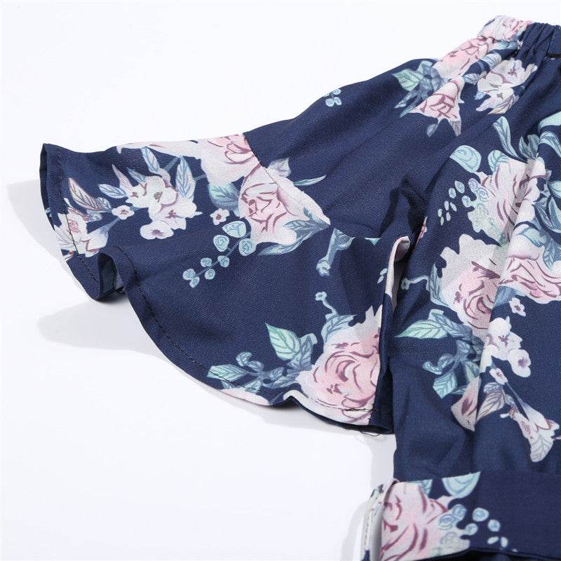 Belt parent-child dress - Mubimart